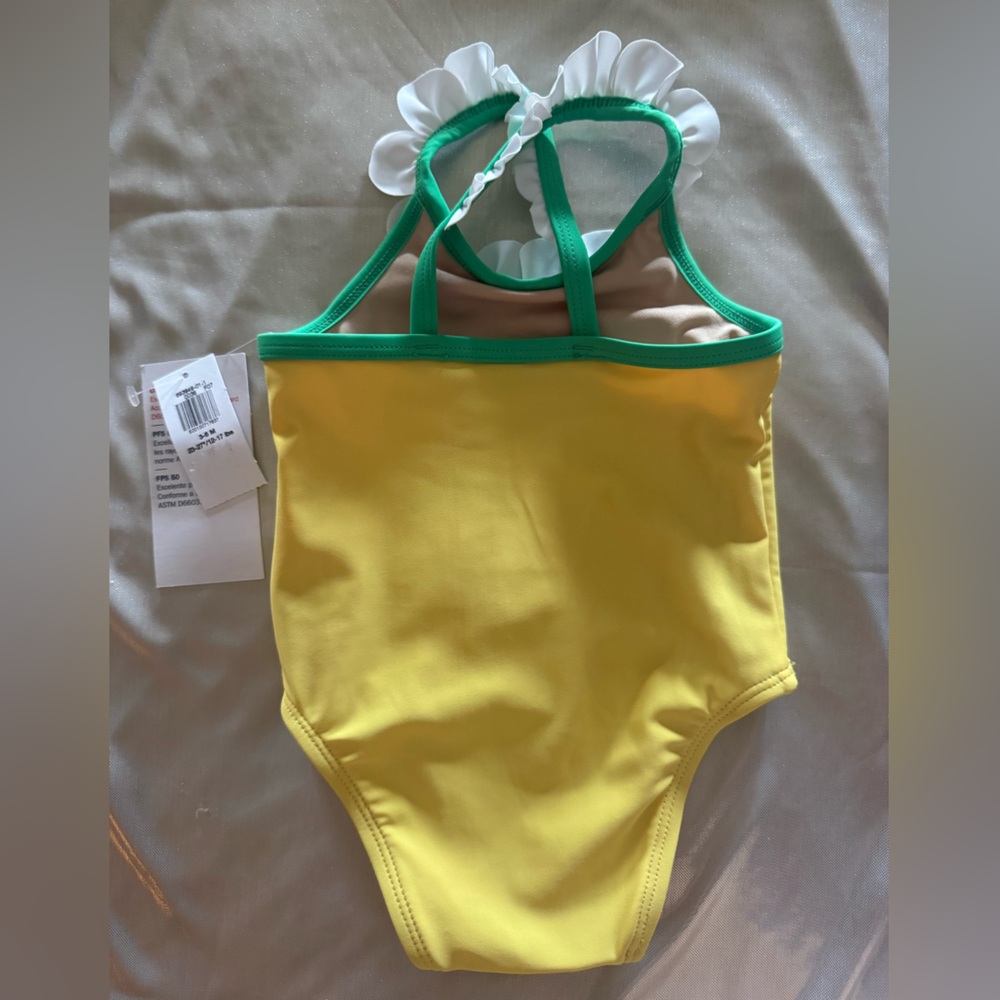 NWT - Floral Baby Romper/ Ivory Onesie w Logo/ Yellow Swimsuit - All are 3-6mths - Picture 3 of 13
